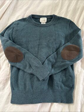 Crewcuts Teal Sweater with Brown Elbow Patches